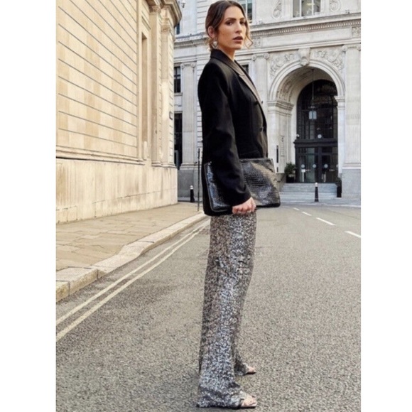 {Zara} Sequin Flared Legging Pants • XS, S - Picture 6 of 15